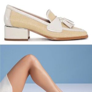 Donald J. Pliner Cream and Tan Loafers
